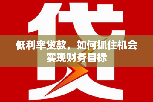 杜尔伯特低利率贷款，如何抓住机会实现财务目标