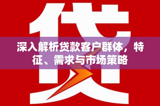 柳江深入解析贷款客户群体，特征、需求与市场策略