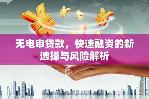 靖安无电审贷款，快速融资的新选择与风险解析