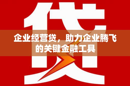 会泽企业经营贷，助力企业腾飞的关键金融工具