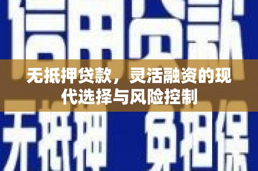 宁陕无抵押贷款，灵活融资的现代选择与风险控制