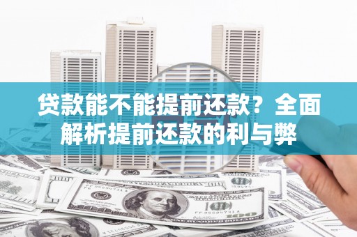 清水河贷款能不能提前还款？全面解析提前还款的利与弊