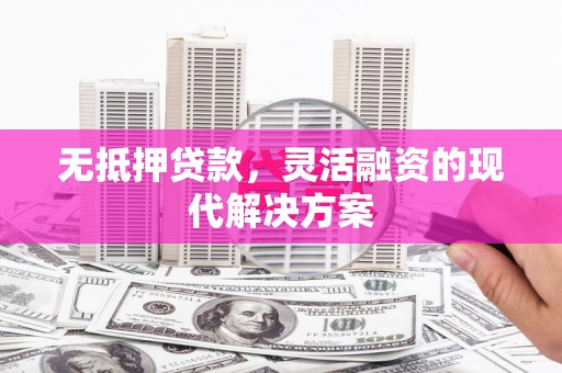 碌曲无抵押贷款，灵活融资的现代解决方案